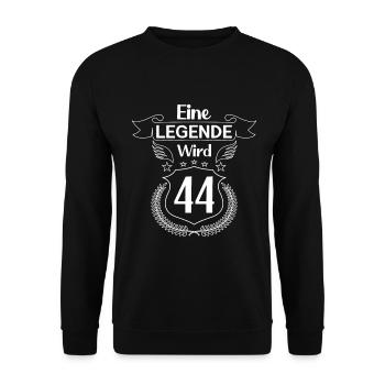 Eine Legende wird 44 - Unisex Pullover - Schwarz - Vorne - Alina (178cm) & Michal (187cm)