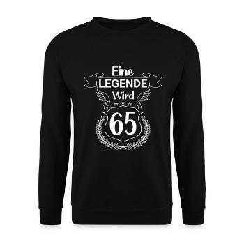Eine Legende wird 65 - Unisex Pullover - Schwarz - Vorne - Alina (178cm) & Michal (187cm)