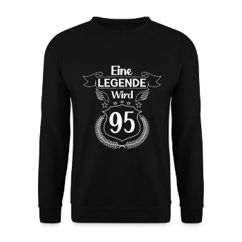eine legende wird 95 - Unisex Pullover - Schwarz - Vorne - Alina (178cm) & Michal (187cm)