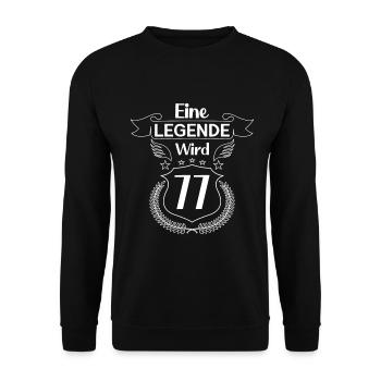 eine legende wird 77 - Unisex Pullover - Schwarz - Vorne - Alina (178cm) & Michal (187cm)