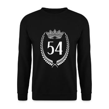 54th birthday Number anniversary 54 - Unisex Sweatshirt - black - Front - Alina (178cm) & Michal (187cm)