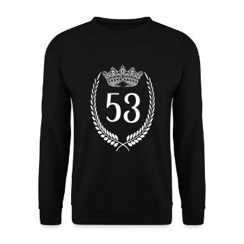53. Geburtstag Zahl Jubiläum 53 - Unisex Pullover - Schwarz - Vorne - Alina (178cm) & Michal (187cm)