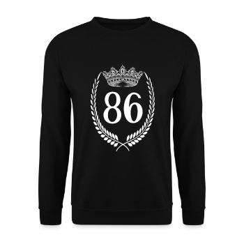 86th birthday Number anniversary 86 - Unisex Sweatshirt - black - Front - Alina (178cm) & Michal (187cm)