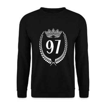 97e anniversaire Numéro anniversaire 97 - Sweat-shirt Unisexe - noir - Devant - Alina (178cm) & Michal (187cm)