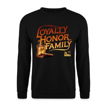 Le Parrain Film De Mafia Fidélité Honneur Famille - Sweat-shirt Unisexe - noir - Devant - Alina (178cm) & Michal (187cm)