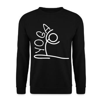 Yoga exercise for a workout - Unisex Sweatshirt - black - Front - Alina (178cm) & Michal (187cm)