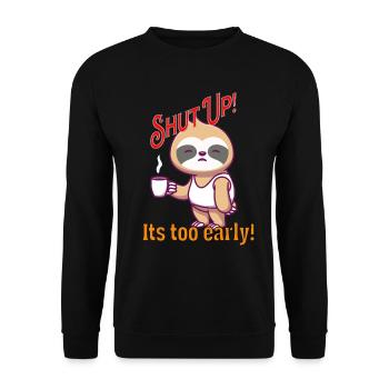 faultier fun motiv - Unisex Pullover - Schwarz - Vorne - Alina (178cm) & Michal (187cm)