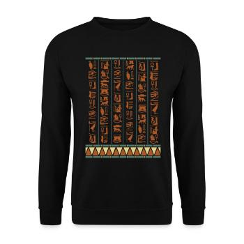 Hiéroglyphes Pyramides Egypte ancienne - Sweat-shirt Unisexe - noir - Devant - Alina (178cm) & Michal (187cm)
