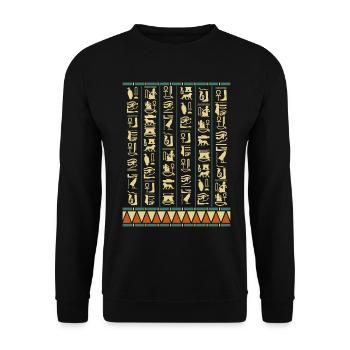Hiéroglyphes Pyramides Egypte ancienne - Sweat-shirt Unisexe - noir - Devant - Alina (178cm) & Michal (187cm)