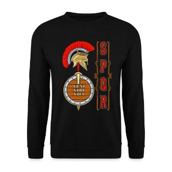 Lateinische Redewendung Römisches Reich Veni, Vidi, Vici - Unisex Pullover - Schwarz - Vorne - Alina (178cm) & Michal (187cm)
