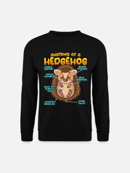 Anatomie d’un hérisson amusant - Sweat-shirt Unisexe - noir