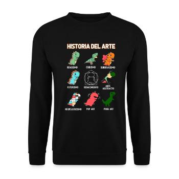 History of Art Dinosaurs Spanish - Unisex Sweatshirt - black - Front - Alina (178cm) & Michal (187cm)
