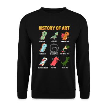 Art History with Dinosaurs English - Unisex Sweatshirt - black - Front - Alina (178cm) & Michal (187cm)