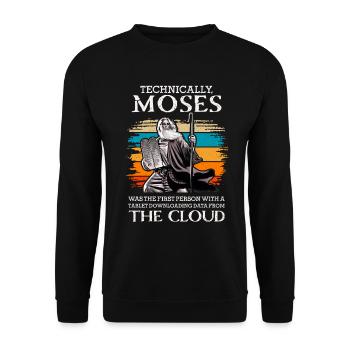 Moises First Daten hochladen Englisch Tablet - Unisex Pullover - Schwarz - Vorne - Alina (178cm) & Michal (187cm)