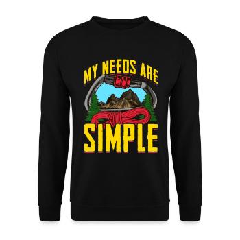 Alpiniste mes besoins sont simples - Sweat-shirt Unisexe - noir - Devant - Alina (178cm) & Michal (187cm)