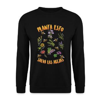 Plant This Saves Bees - Unisex Sweatshirt - black - Front - Alina (178cm) & Michal (187cm)