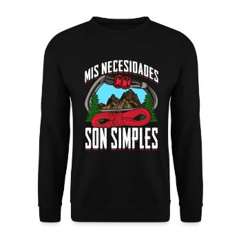 Mountaineer my needs are simple - Unisex Sweatshirt - black - Front - Alina (178cm) & Michal (187cm)
