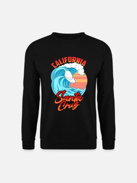 Santa Cruz California Wellen Surf Beach - Unisex Pullover - Schwarz