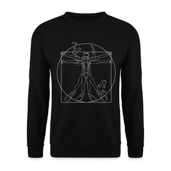 Sumbmarinist Vitruvian Man Diving - Unisex Sweatshirt - black - Front - Alina (178cm) & Michal (187cm)
