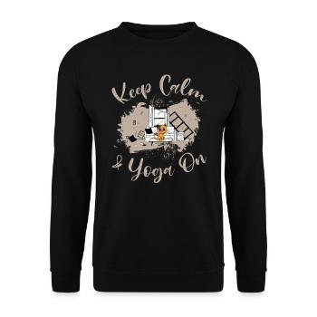Restez calme et faites du yoga - Humour - Sweat-shirt Unisexe - noir - Devant - Alina (178cm) & Michal (187cm)