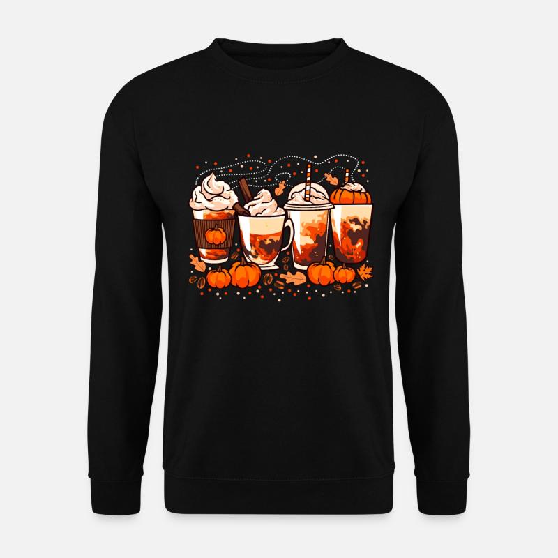 Fall, Halloween Coffee and Pumpkins - Unisex Sweatshirt - black