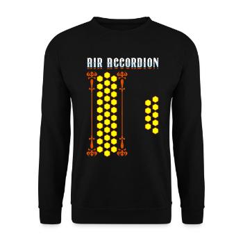 Air Accordion Plays Accordion Music Rancheras - Unisex Sweatshirt - black - Front - Alina (178cm) & Michal (187cm)