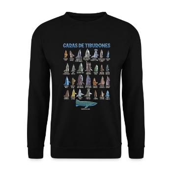 Types of sharks Identification Faces - Unisex Sweatshirt - black - Front - Alina (178cm) & Michal (187cm)