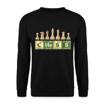 Symboles du tableau périodique des amateurs d’échecs - Sweat-shirt Unisexe - noir - Devant - Alina (178cm) & Michal (187cm)