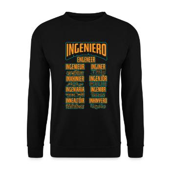 Language Engineer Engineering Career - Unisex Sweatshirt - black - Front - Alina (178cm) & Michal (187cm)