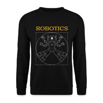 Robotik Roboter Robotik Vitruvianer Mensch - Unisex Pullover - Schwarz - Vorne - Alina (178cm) & Michal (187cm)