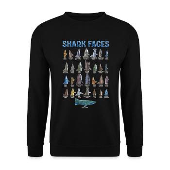 Types of sharks Identification Faces - Unisex Sweatshirt - black - Front - Alina (178cm) & Michal (187cm)