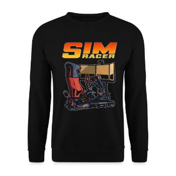 Sim Racer Driving Simulator Driver Gamer - Unisex Sweatshirt - black - Front - Alina (178cm) & Michal (187cm)