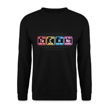 Elektronische Musik Techno Periodensystem DJ - Unisex Pullover - Schwarz - Vorne - Alina (178cm) & Michal (187cm)