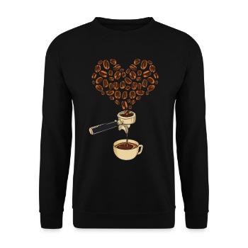 Love for espresso coffee machine - Unisex Sweatshirt - black - Front - Alina (178cm) & Michal (187cm)