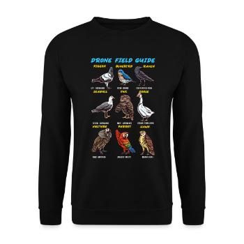 Bird Guide Drones Ducks Parrots Owls - Unisex Sweatshirt - black - Front - Alina (178cm) & Michal (187cm)