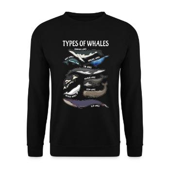 Types of whales English illusts - Unisex Sweatshirt - black - Front - Alina (178cm) & Michal (187cm)