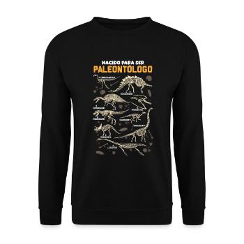 Born to be a dinosaur paleontologist - Unisex Sweatshirt - black - Front - Alina (178cm) & Michal (187cm)