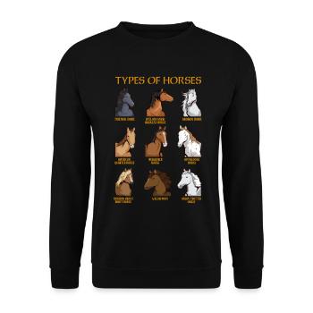 Types of Horses English Riding - Unisex Sweatshirt - black - Front - Alina (178cm) & Michal (187cm)