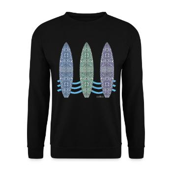 Planches de surf n ° 02 (conçues par HeiArts) - Sweat-shirt Unisexe - noir - Devant - Alina (178cm) & Michal (187cm)