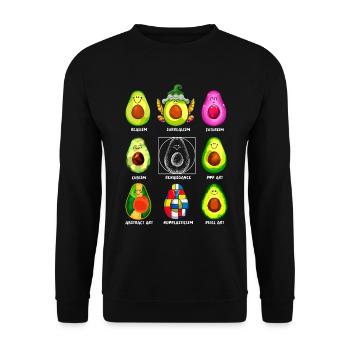 Art History Kawaii Avocados - Unisex Sweatshirt - black - Front - Alina (178cm) & Michal (187cm)