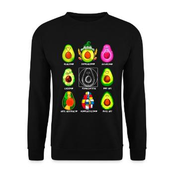 Art History Kawaii Avocados - Unisex Sweatshirt - black - Front - Alina (178cm) & Michal (187cm)