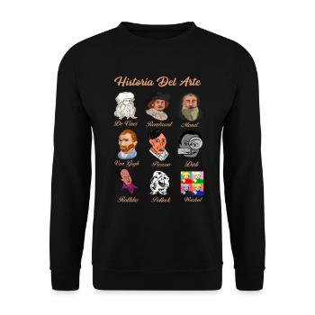 History of Art Famous Classical Painters - Unisex Sweatshirt - black - Front - Alina (178cm) & Michal (187cm)