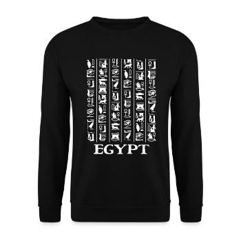 Hieroglyphen Pyramiden Altes Ägypten - Unisex Pullover - Schwarz - Vorne - Alina (178cm) & Michal (187cm)