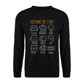 History of Art Famous Classical Painters - Unisex Sweatshirt - black - Front - Alina (178cm) & Michal (187cm)
