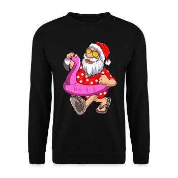 Père Noël en pyjama Lunettes de soleil Flamenco Float - Sweat-shirt Unisexe - noir - Devant - Alina (178cm) & Michal (187cm)