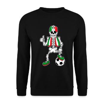 Skeleton Italienischer Fan Fußball Italien - Unisex Pullover - Schwarz - Vorne - Alina (178cm) & Michal (187cm)