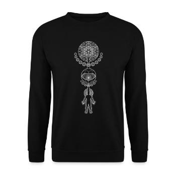 Human, Sould, Universe god, how it works - Unisex Sweatshirt - black - Front - Alina (178cm) & Michal (187cm)
