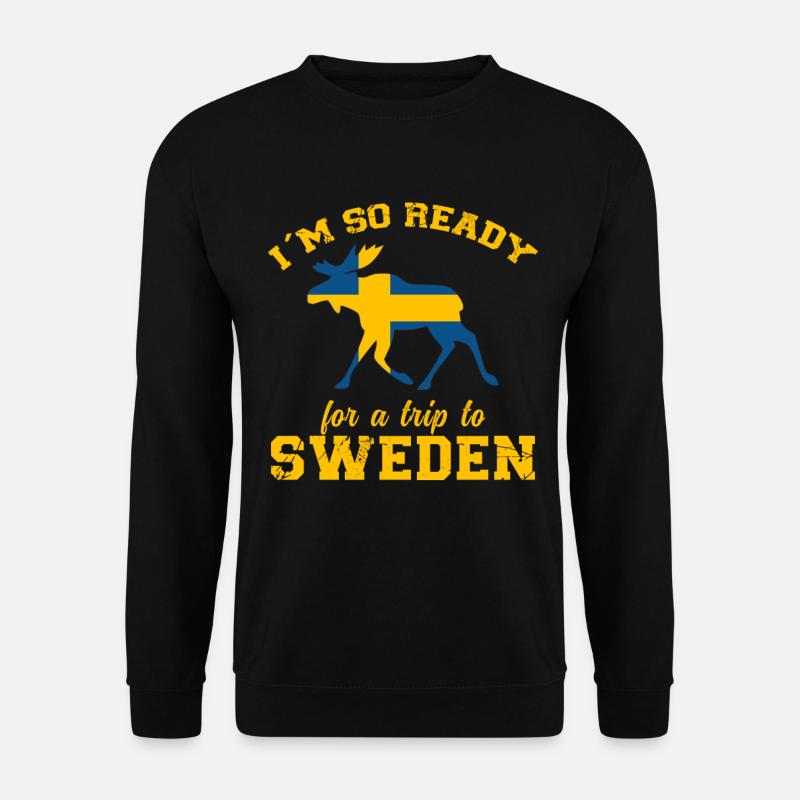 Sweden Saying Longing Elk Flag - Unisex Sweatshirt - black