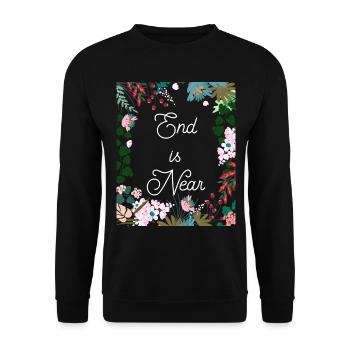 La fin est proche de drôles floraux colorés - Sweat-shirt Unisexe - noir - Devant - Alina (178cm) & Michal (187cm)
