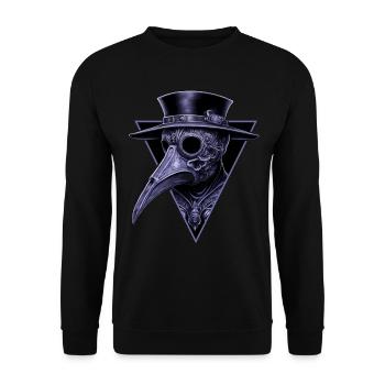 Ornate Plague Doctor Intricate Carving - Unisex Sweatshirt - black - Front - Alina (178cm) & Michal (187cm)